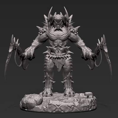 demon ogre of drak'shal - 3d print model by voidcrow 3d print model - Mito3D