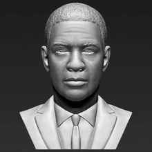 denzel washington bust print ready 3d model here printing current size 5 cm height but you free scale it zip file contains obj stl created zbrushif have any questions please don't hesitate contact me respond asap encourage check my other celebrity models 3d print model - Mito3D
