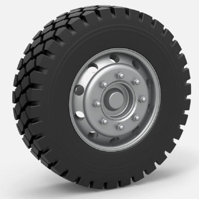 moulé pression militaire camion roue 125 impression prêt 3d modèle cosplayitemsrock 3D print model - Mito3D