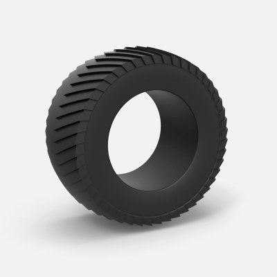 diecast puxar trator retaguarda pneu escala 1 25 impressão pronto 3d modelo itens cosplay rock 3D print model - Mito3D