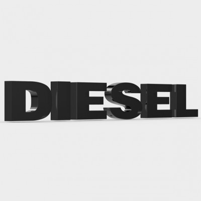 diesel logo 3d impresión modelo logoman 3D print model - Mito3D