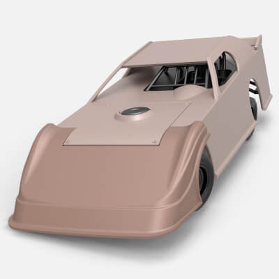 dirt modified super stock car turning 1 25 - 3d print model by cosplayitemsrock 3d print model - Mito3D
