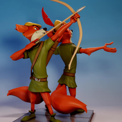 Disneys Robin Kapuze 3d drucken Modell grau Welt Konzern 3D print model - Mito3D