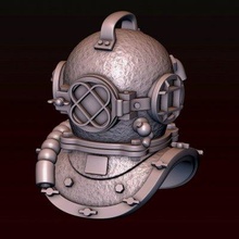 buceo casco impresión Listo 3d modelo alexkovalev 3d print model - Mito3D