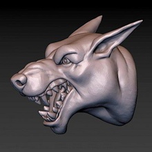 doberman dog head - print ready 3d model alexkovalev 3d print model - Mito3D