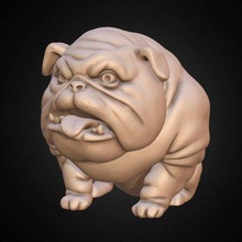 perro pitbull buldog estilizado impresión Listo 3d modelo alexkovalev 3d print model - Mito3D