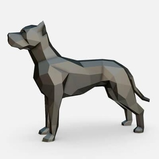 dogo argentino - 3d print model lowpoly 3d print model - Mito3D