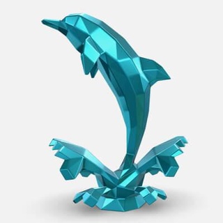delfín figura 3d impresión modelo lowpoly 3d print model - Mito3D