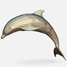 delfín figura impresión Listo 3d modelo lowpoly 3d print model - Mito3D