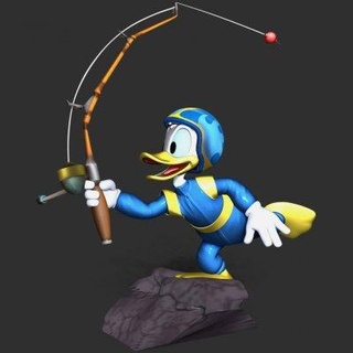 Donald canard pêche art 3d print model - Mito3D