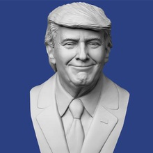 donald trump bust print ready 3d model high detail file formats stl obj3 resolution options low medium versiondefault size 20 cmready printupdate note hollowed version has been added 25mil polys 12mil points only tris 3d print model - Mito3D