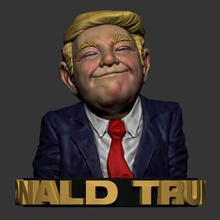 donald trump bust print ready 3d model sculpture -stl files printing - printable modelfile formats stl obj fbxthe measures width 145 cm height 15 depth 14 cmfile type mask 178mm high 167mm 211mm depthplease let me know if you want split into more pieces smaller printerthe personal use only do not copy redistribute work please contact commercial purposes have any questions problems 3d print model - Mito3D