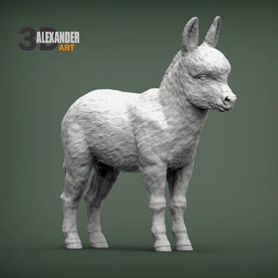 donkey baby 3d print model alexander3dart 3D print model - Mito3D