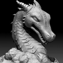 dragon bust print ready 3d model 3d print model - Mito3D