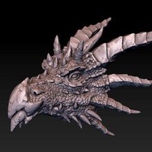 dragon tête impression prêt 3d modèle Alexkovalev 3d print model - Mito3D