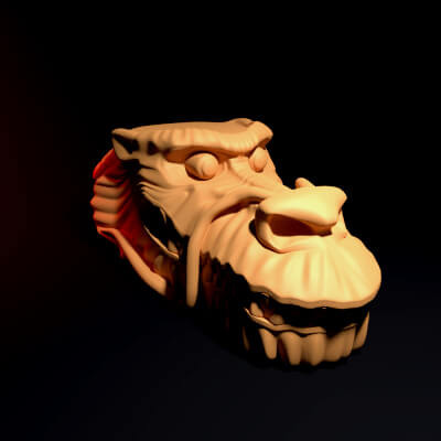 dragon head candlestick - free 3d print model artgeorg 3D print model - Mito3D
