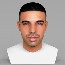 drake bust full color print ready 3d model here printing current size 5 cm height but you free scale it zip file contains obj wrl texture png created zbrush mudbox photoshop 3d print model - Mito3D