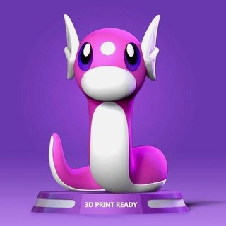 dratini Pokemon gratuito Stampa pronto 3d modello bon arte 3d print model - Mito3D