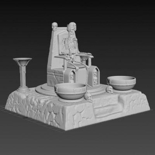 dungeon throne candle holder thomas 125 3d print model - Mito3D