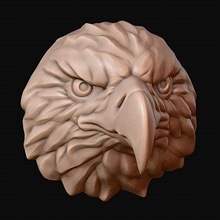 águila cabeza impresión Listo 3d modelo alexkovalev 3d print model - Mito3D