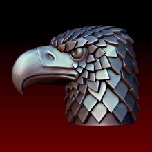 águila cabeza estilizado impresión Listo 3d modelo alexkovalev 3d print model - Mito3D