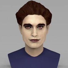 edward cullen twilight pattinson bust full color print ready 3d model here robert printing current size 5 cm height but you free scale itzip file contains obj wrl texture pngthe created zbrush mudbox photoshop 3d print model - Mito3D