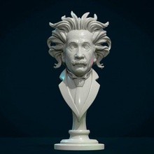 Einstein busto impresión Listo 3d modelo 3d print model - Mito3D