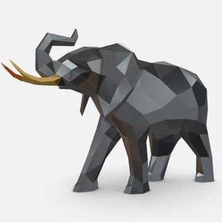 elephant figure lowpoly print 3d print model - Mito3D