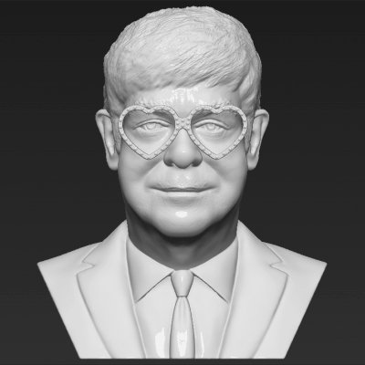 elton john bust print ready 3d model here printing current size 75 mm height but you free scale it zip file contains obj stl created zbrushif have any questions please don't hesitate contact me respond asap encourage check my other celebrity models 3D print model - Mito3D