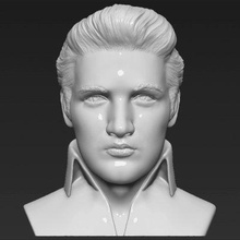 elvis presley bust print ready 3d model here printing current size 5 cm height but you free scale it zip file contains obj stl created zbrushif have any questions please don't hesitate contact me respond asap encourage check my other celebrity models 3d print model - Mito3D