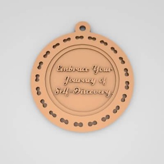 embrace journey self quote round keychain - 3d print model pk3dstore 3d print model - Mito3D
