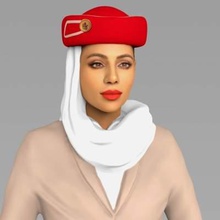 emirates airline stewardes full color print ready 3d model here stewardess printing scale 165 mm height but you can adjust size want zip file contains obj wrl texture png created zbrush mudbox photoshopi am attaching stl if would like standard materials tooif have any questions please don't hesitate contact me respond asap encourage check my other celebrity models 3d print model - Mito3D
