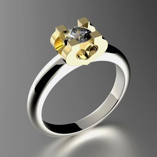 Engagement Ring einstellen Größen 0074 3djewelrysquad 3d print model - Mito3D