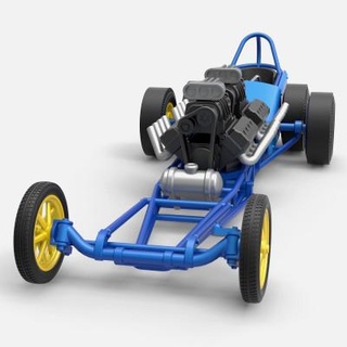 Motor 6 Räder Dragster 1 25 Cosplayartikelrock 3d print model - Mito3D