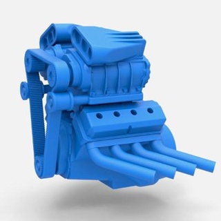 engine v8 double supercharger 1 25 cosplayitemsrock 3d print model - Mito3D