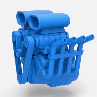 engine v8 double supercharger 1 25 cosplayitemsrock 3d print model - Mito3D