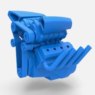 motor v8 Duplo supercharger 1 25 itens cosplay rock 3d print model - Mito3D