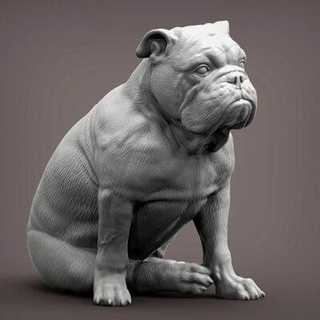Englisch Bulldogge 3d drucken Modell alexander3dart 3d print model - Mito3D
