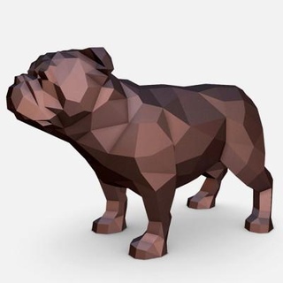 Englisch Bulldogge Lowpoly drucken 3d print model - Mito3D