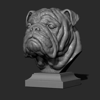 english bulldog bust - 3d print model guninnik81 3d print model - Mito3D