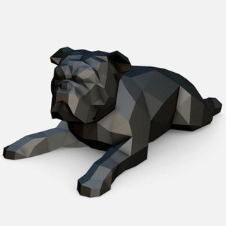 Englisch Bulldogge Lügen Lowpoly drucken 3d print model - Mito3D