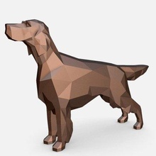 english setter dog - print ready 3d model lowpoly 3d print model - Mito3D
