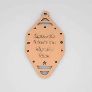 explore world one step time cute keychain - 3d print model pk3dstore 3d print model - Mito3D
