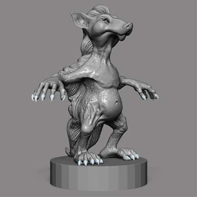 fantastic creature statuette print ready 3d model interior decoration author's toy 3D print model - Mito3D