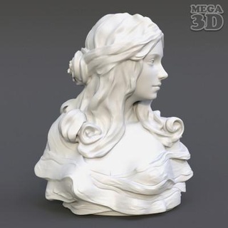 female bust statue 220527 - 3d print model mega3d 3d print model - Mito3D