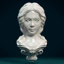 female face mascaron print ready 3d model decoration elementmeasure units millimeters 7 cm heightmesh manifold no holes inverted faces bad contiguous edgestwo versions available 1 fmface hollow one wall thickness 125 mm2 solid flat backavailable formats blend stl obj fbx 3d print model - Mito3D