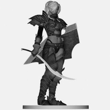 female fantasy warrior - print ready 3d model voorhees00 3d print model - Mito3D