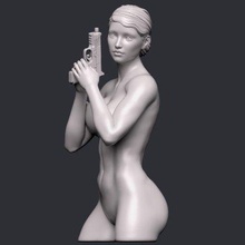 female gunman 001 print ready 3d model 3d print model - Mito3D