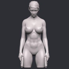 female gunman 002 print ready 3d model 3d print model - Mito3D