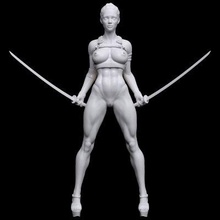 female samurai swords naked print ready 3d model 3d print model - Mito3D
